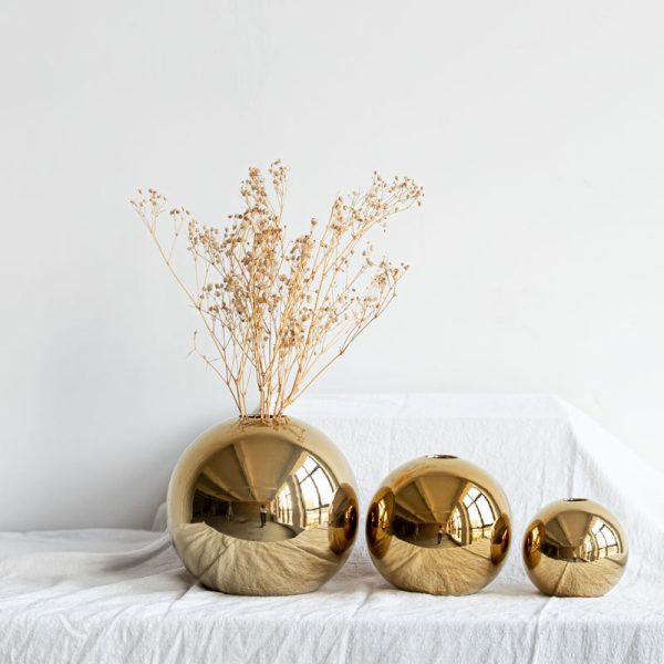 Ceramic Golden Ball Vase